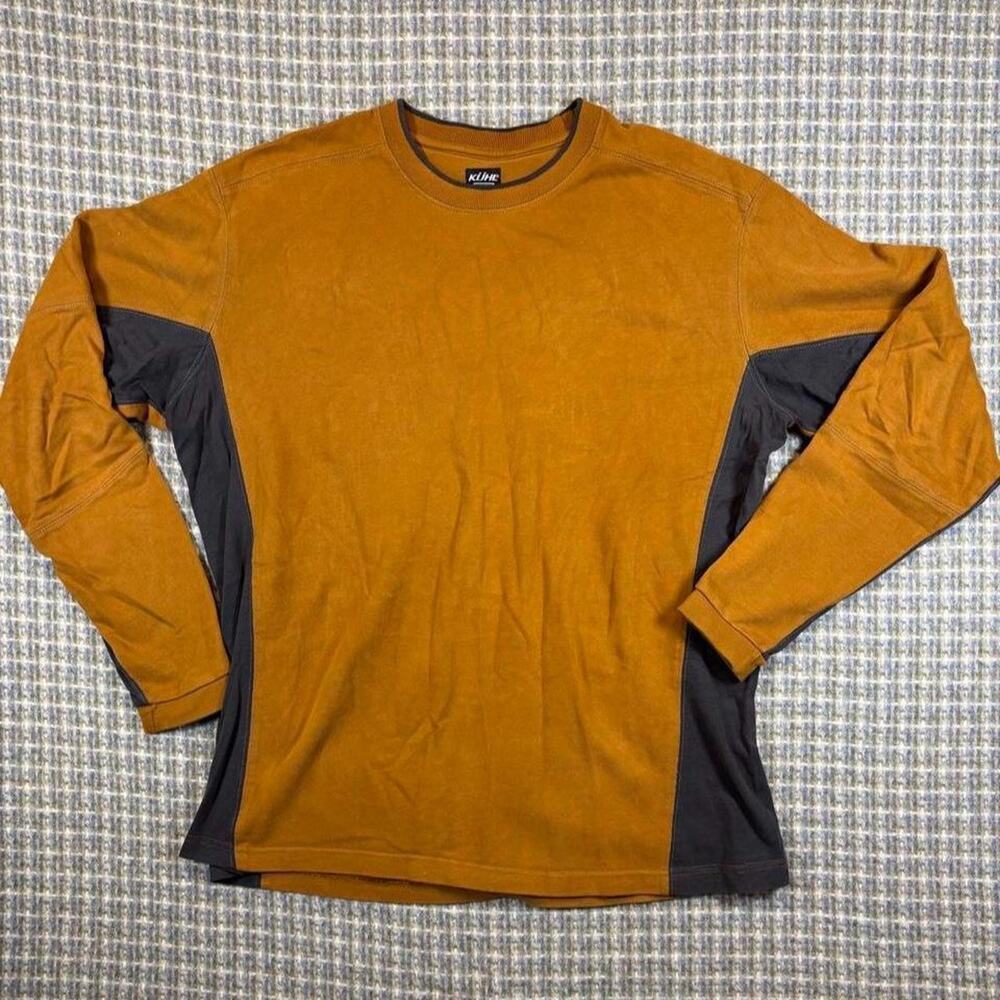 Kuhl Organic Cotton Long Sleeve Crewneck Shirt Hiking Gorpcore XXL Colorblock